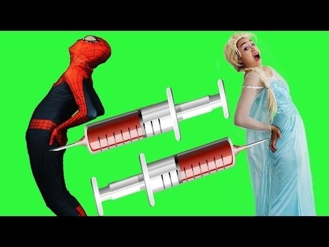 человек укол мультик. человеку пауку ставят уколы. большущий укол в ягодицу. медсестра с уколом. человек паук заболел.