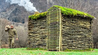 Building A Shelter in Forest: 15 Days Survival Challenge