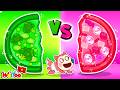 Pizza Rau Củ vs Pizza Kẹo 🥦🍬⭐ Thử Thách Làm Pizza Xanh Hồng Cho Em Bé Jenny | Wolfoo Tiếng Việt