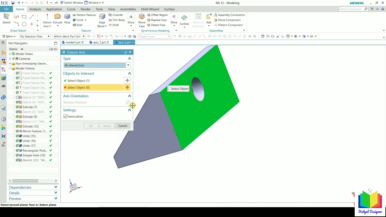 47 Datum Axis in NX Siemens Mr-Katyal