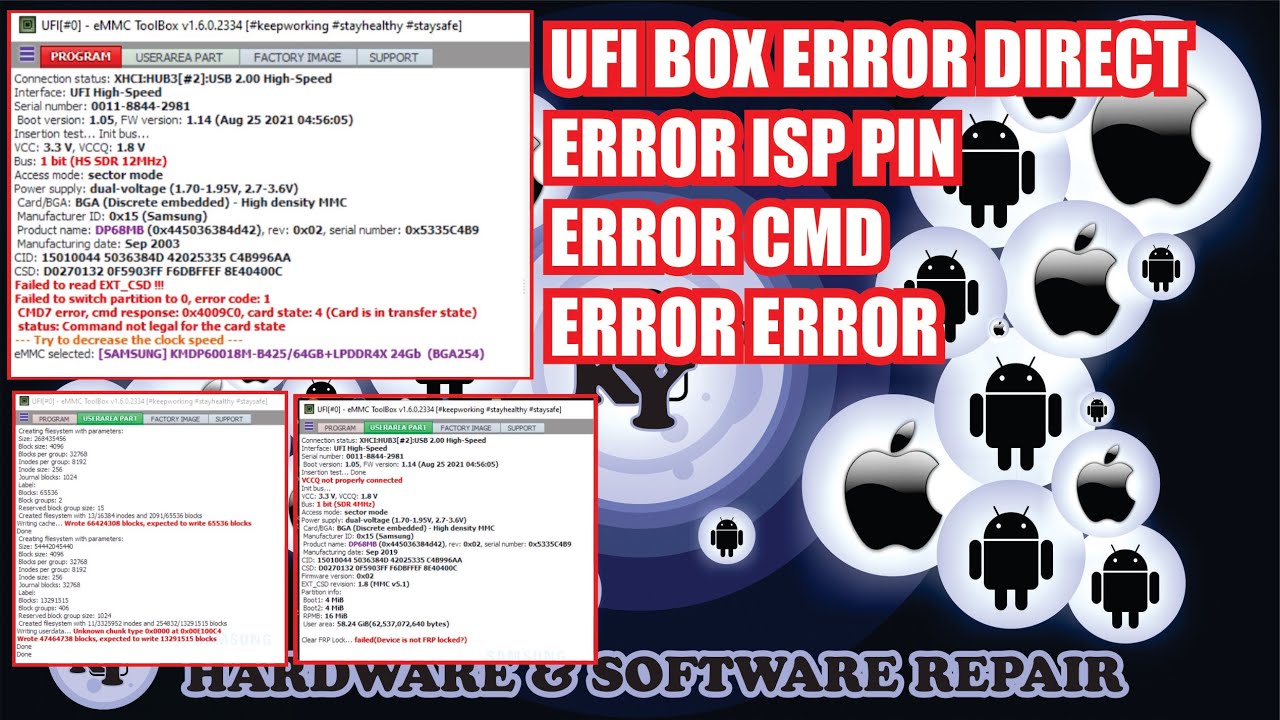 ufi box emmc direct isp error how fix error direct