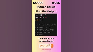 NCODE #096  | Find the Output | Comment your Answer Below | #coding #pythondaily #python #mcqsquiz