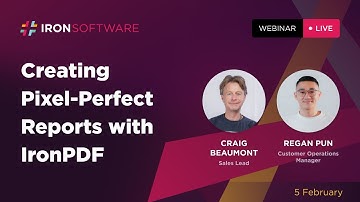 Creating Pixel-Perfect Reports with IronPDF | Webinar