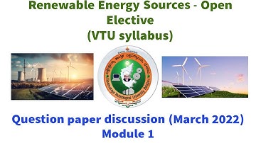 Renewable Energy Sources  Important Questions and Answers from Module 1 VTU Question Paper 2022 RES