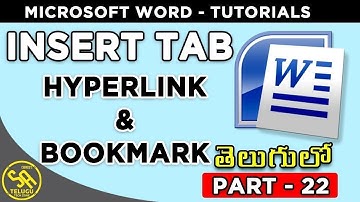 MS Word Tutorials in Telugu Part 22 || Hyperlink & Bookmark in Insert Tab || SA Freshers Adda