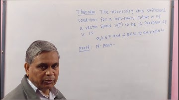 Vector Space, Lec- 4(Vector Subspace), by Dr.D.N.Garain, for B.Sc/M.Sc Mathematics & Engineering