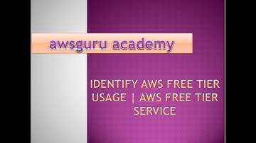 Identify AWS Free Tier Usage | AWS Free Tier