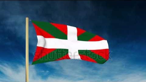 Basque flag slider style. Waving in the win with cloud background animation Stock video by