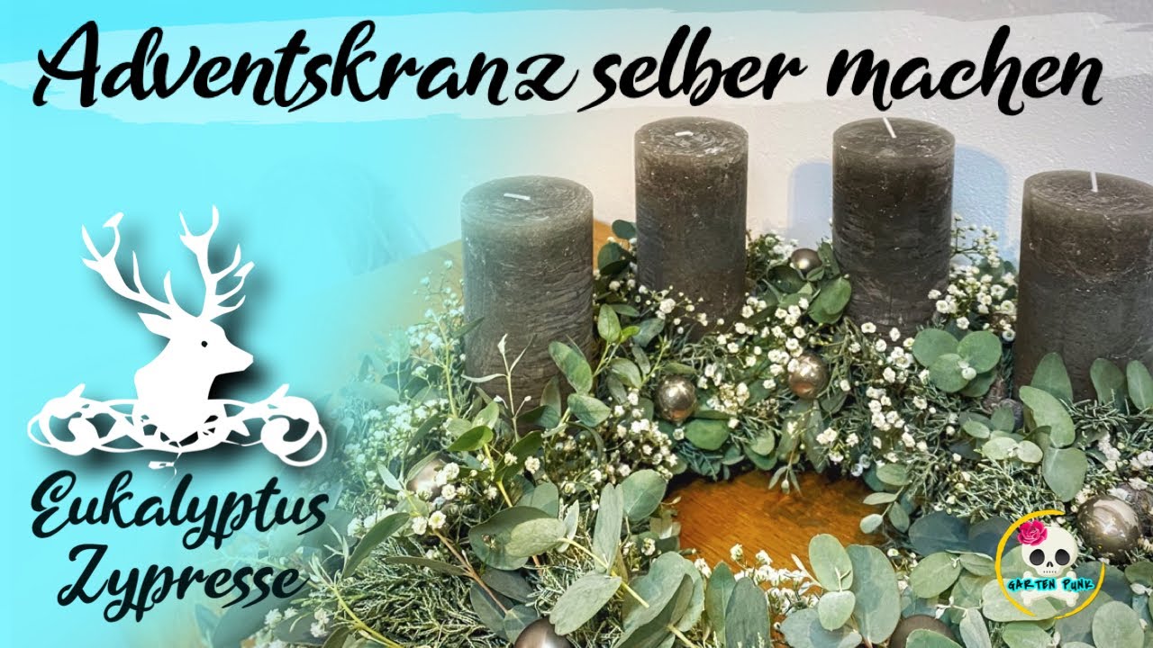 Adventskranz mit Eukalyptus / Adventskranz selber machen | Weihnachtsdeko