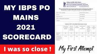 My IBPS PO Mains 2022 Scorecard 