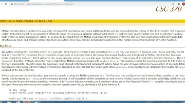 Introduction on MEX file and compiler selection