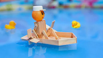 Amazing Craft Motor Boat made with Popsicle Sticks and DC Motor | Ice Cream Stick Craft Ideas
