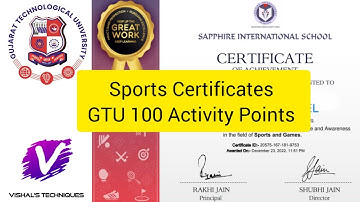 Sports Certificates | GTU 100 Activity Points | How to complete GTU 100 Points Fast & Easily ?