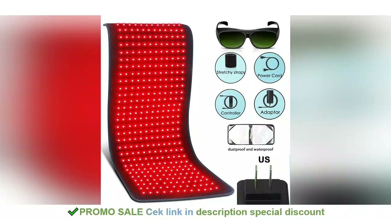 Updated Red Light Therapy Heating Pad for Body Device Cushion Mat Waist Back Shoulder Muscle Pain Re