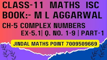 ISC Class 11 Math (2024-25) | M L Aggarwal | CH-5 Complex Numbers | Ex-5.1| Q. No. 1-9 | PART-1