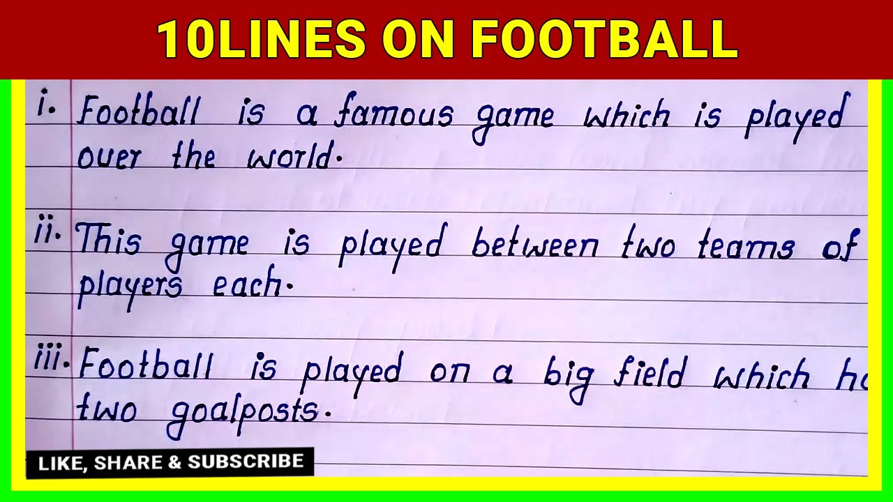 Best 10 Points English Essay on Football | Easy and Short 10 Lines ...
