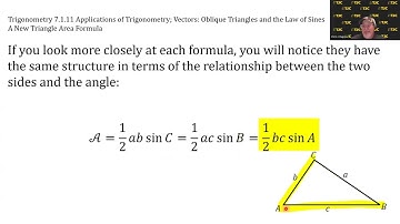 Trigonometry Video 7.1.11 - A New Triangle Area Formula