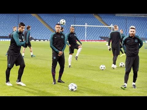 Entrenamiento del FC Barcelona previo al Manchester City 