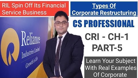 PART-5 TYPES OF CORPORATE RESTRUCTURING /  CRILW CS PROFESSIONAL JUNE 2023. CRILW CH-1