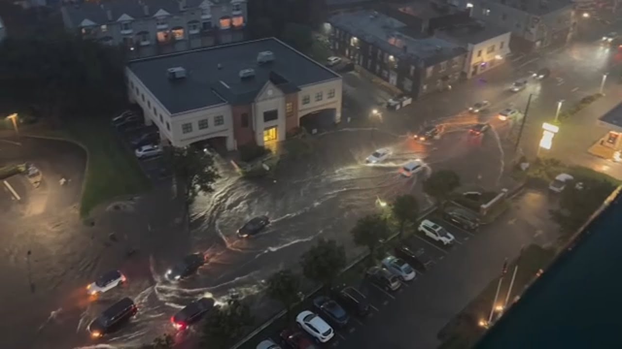 Flooding strands drivers on roads in parts of New Jersey - YouTube