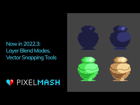 Pixelmash 2022.3 – Now With With Layer Blend Modes, Vector Snapping Tools