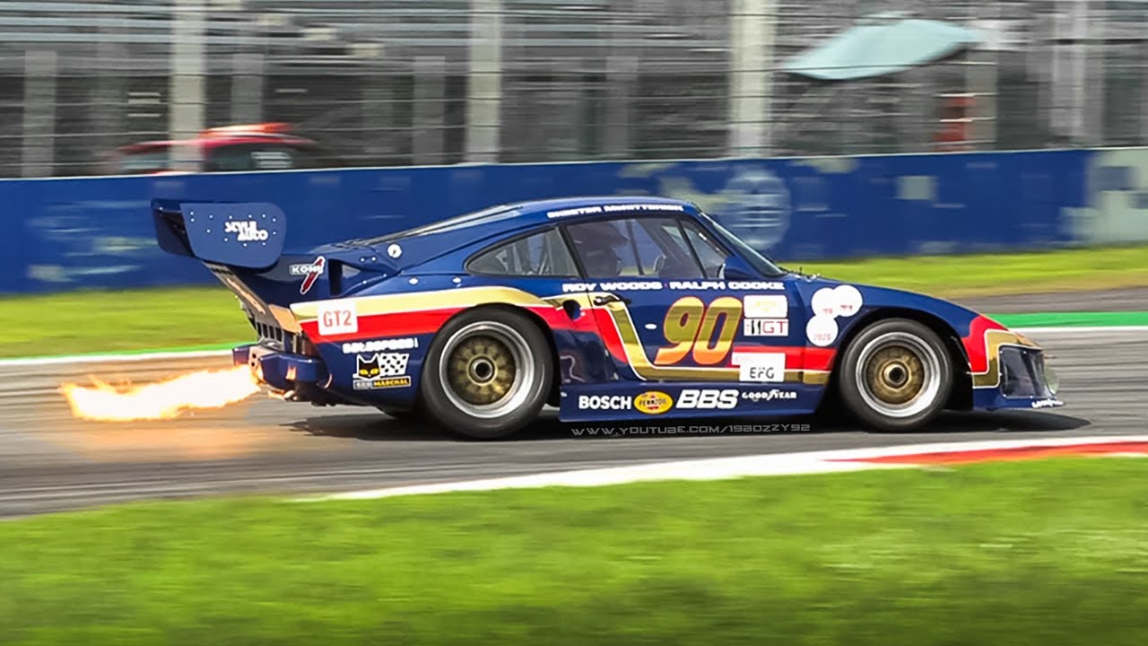Porsche 935 Kremer K3 Group 5 at Monza Circuit: Flames