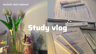 STUDY VLOG 🎀📝 aesthetic study vlog, unboxing, Studing, note taking, early morning Study