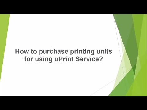 How to purchase printing units for using uPrint service?