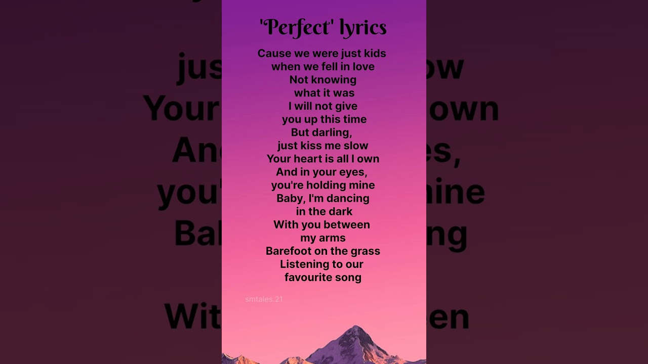'Perfect' lyrics - Ed Sheeran #song #lyrics #shorts