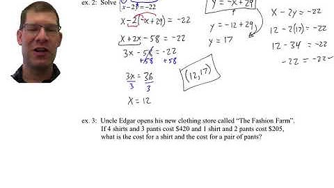 Algebra 1: 6.2 Solving Systems by Substitution