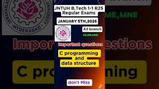 👉JNTUH R25 C Programming & Data Structures 2026 | Unit Wise Important Questions | B.Tech 1st Year