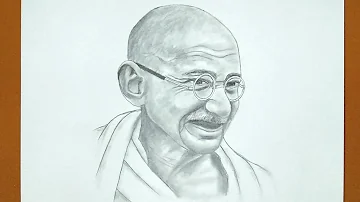 गांधीजी का चित्र आसानी से बनाना सीखे | How to draw Mahatma Gandhiji for beginners | Easy drawing