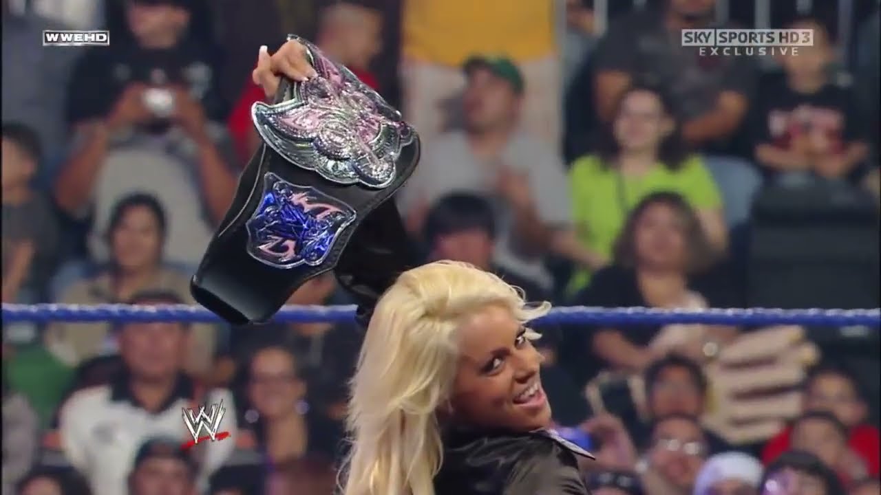 WWE Smackdown Maryse vs  Michelle McCool for the Divas Championship Gail Kim Returns to WWE 2009