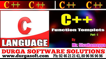 C++ tutorial || onlinetraining||Function templets Part - 1 by Sivaramayya
