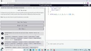 Challenge 2 - difference between two arrays - freecodecamp