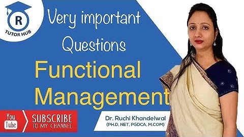 Very important questions of Functional Management | Dr. Ruchi Khandelwal