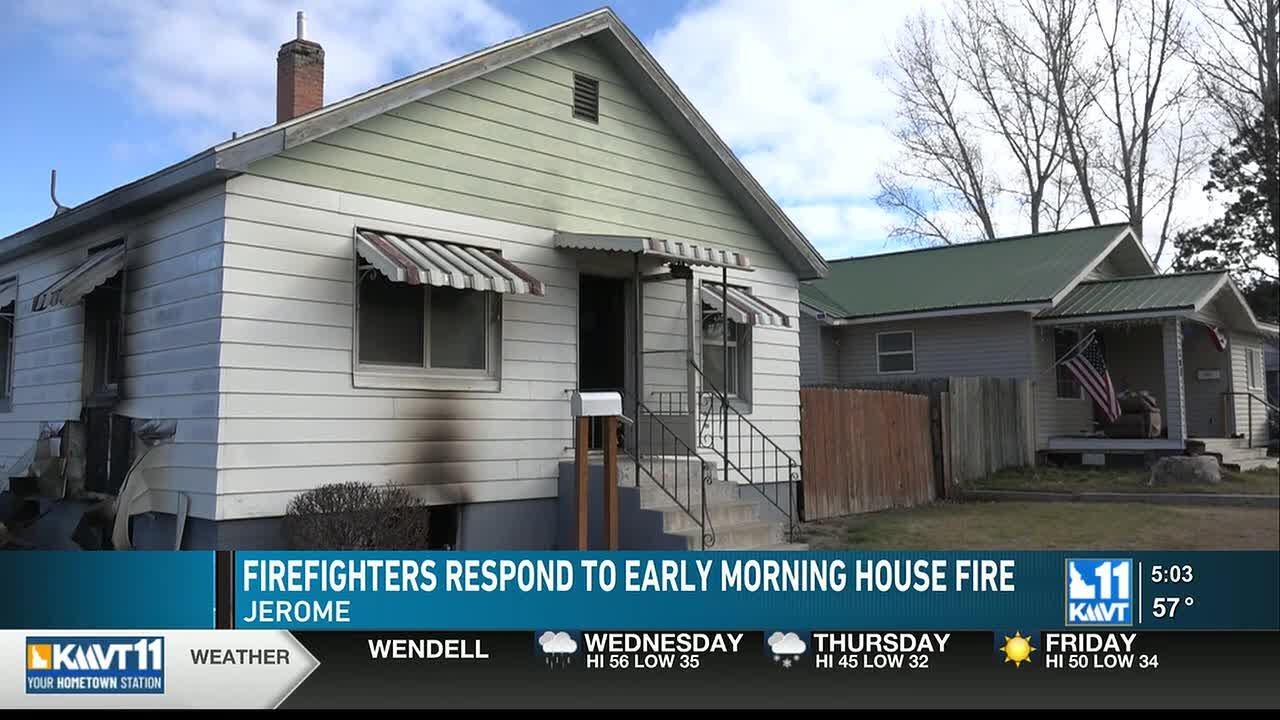 Early morning house fire in Jerome - YouTube