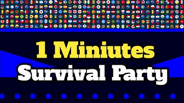 211 Countries ~ 1 Miniutes Survival Party ~ Survival Elimination Country Marble Race | Part 13
