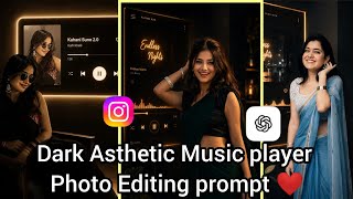 Instagram Trending Dark Aesthetic Music Player Photo Editing Prompt #edit #photoediting screenshot 3