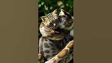 Cat Trapped by Python Saved with 528Hz Healing Frequency 🐍✨ | Abundance Rescue #shorts #cat