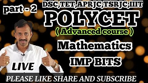 POLYCET MATHEMATICS IMP BITS | part - 2