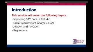DATA 5070: Session 4 - ANCOVA, ANOVA, LDA, and Logistic Regression in RStudio