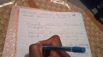 Fixed assets (general ledgers)