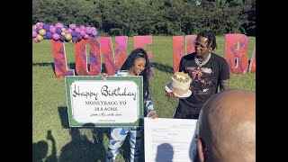 Ari Fletcher Gives MoneyBagg Yo 28 Acres For His B-Day, His Friends Give $1.5M Cash & Rolexes