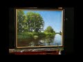Painting loose in this TIME LAPSE LANDSCAPE in acrylic.  Aroostook River with trees and reflections