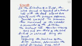 Example problem: Constant rate followed by constant pressure filtration