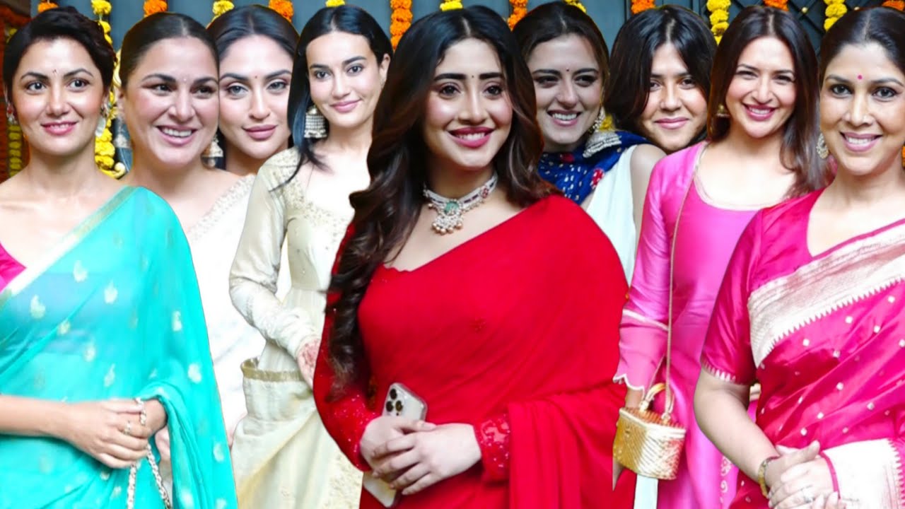 Celebrities Arrive At Ekta Kapoor's Ganpati 2025 | Shivangi Joshi,Shraddha,Sriti,Surbhi,Divyanka