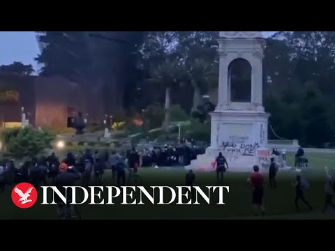 Protesters bring down statue of Francis Scott Key