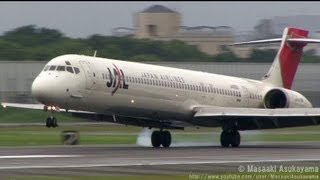 [超・どアップフォロー] Japan Airlines (JAL) JA8062 landing @ Itami RWY32L [20100712_1206]