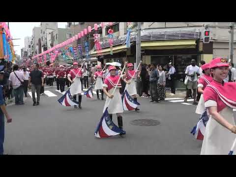 @２０２５年７月５日@警視庁白バイ隊クイーンエンジェルス～警視庁音楽隊カラーガード・鼓隊@第38回下町七夕まつり交通安全パレード@喫茶・厨房器具の総合商社ユニオン@14:00